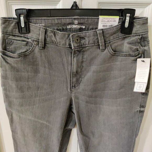 Liz Claiborne City Fit Skinny Leg Jeans Women's Gray Size 4 NWT - Picture 5 of 6